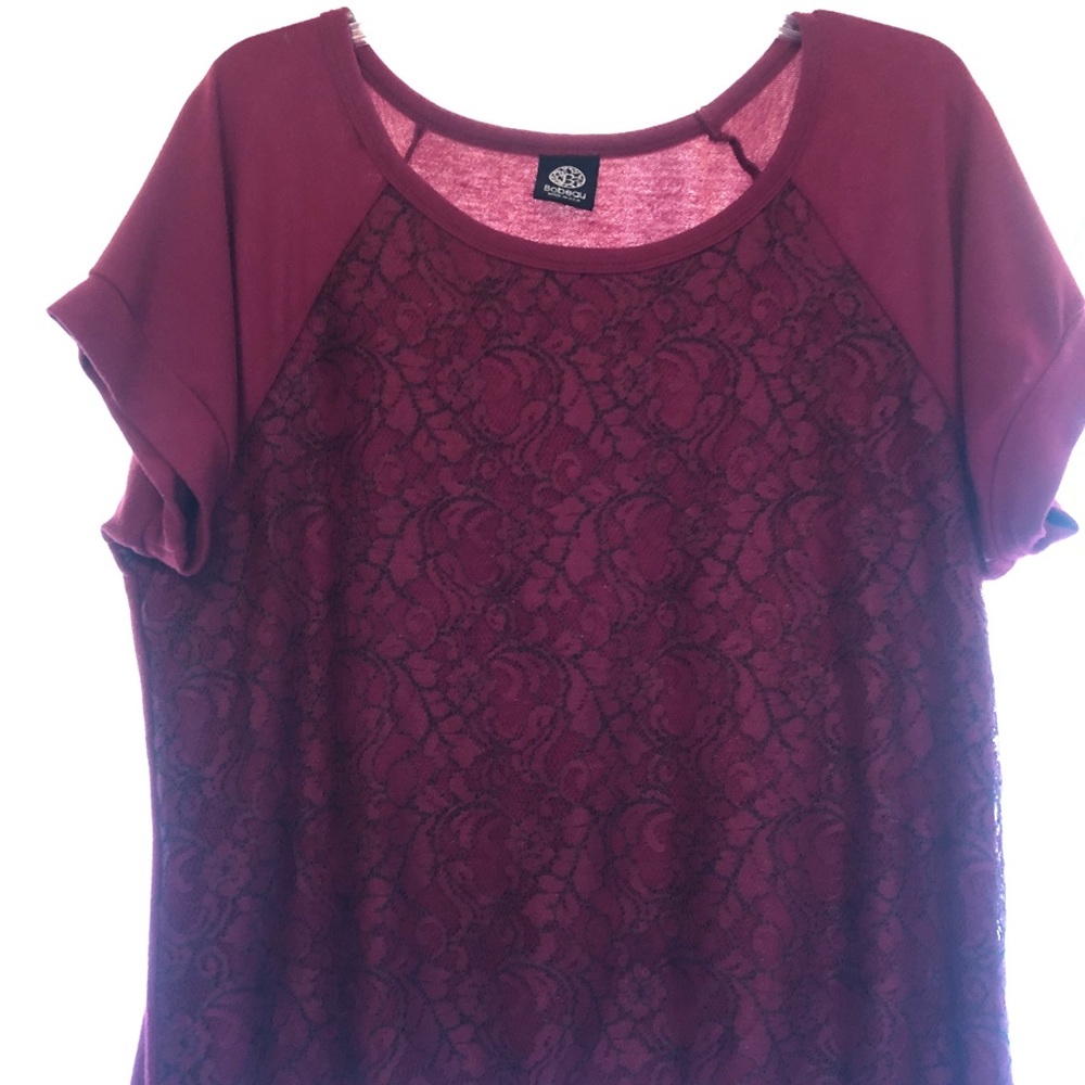 Festive red and black top